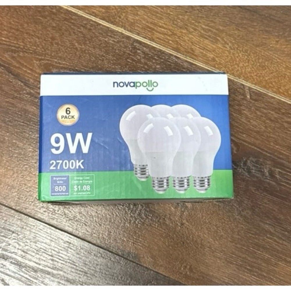 6 Pack 9W A19 LED Light Bulb =60W 2700K Soft Warm‎ White Non-Dimmable Bulbs
